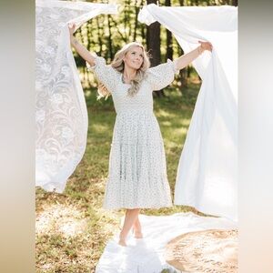 Ivy City Co Madeline Dress in Blue